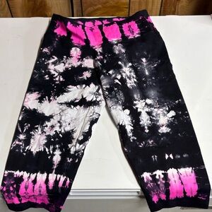 Women's Tie-Dye Leggings - Pink and Black